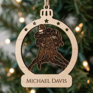 Christmas Ornament Bundle, Personalized Football, Custom Name Xmas