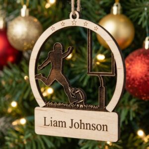 Christmas Ornament Bundle, Personalized Football, Custom Name Xmas