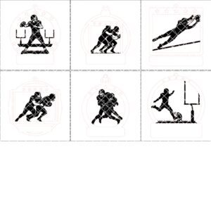 Christmas Ornament Bundle, Personalized Football, Custom Name Xmas