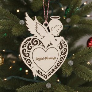 Christmas Ornament Laser Engraved Bundle, 6 Angel Designs,