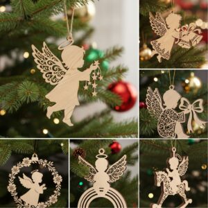 Christmas Ornament Laser Files, 6 Angel & Tree