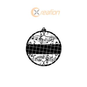 Christmas Ornament, Personalized Music Note with Banner, Digital