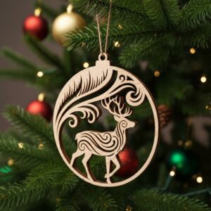 Christmas Ornaments Bundle, 6 Reindeer Designs, Xmas Holiday