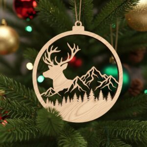 Christmas Ornaments Bundle, 6 Reindeer Designs, Xmas Holiday