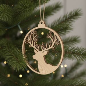 Christmas Ornaments Bundle, 6 Reindeer Designs, Xmas Holiday