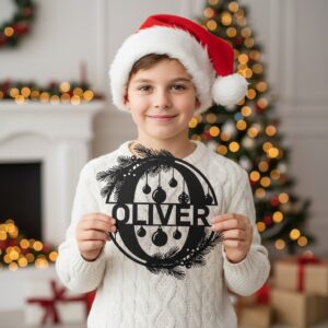 Christmas Personalized Engraved Monogram Metal Sign Bundle, 9