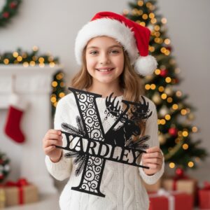 Christmas Personalized Engraved Monogram Metal Sign Bundle, 9