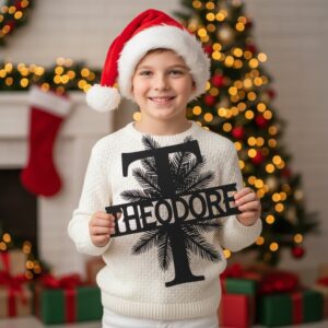 Christmas Personalized Engraved Monogram Metal Sign Bundle, 9