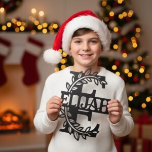 Christmas Personalized Engraved Monogram Metal Sign Bundle, 9