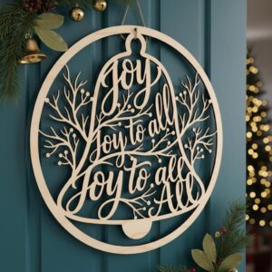Christmas Sign Bundle, 6 Round Door Hanger Designs for Holiday Decor