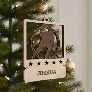 Hockey Ornament Bundle, 6 Custom Christmas Designs, Personalized