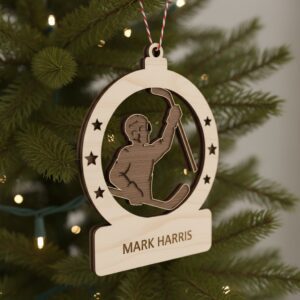 Hockey Ornament Bundle, 6 Custom Christmas Designs, Personalized