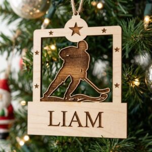 Hockey Ornament Bundle, 6 Custom Christmas Designs, Personalized