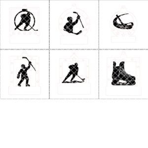 Hockey Ornament Bundle, 6 Custom Christmas Designs, Personalized