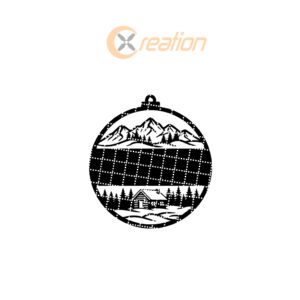 Laser Cut Mountain Scene Ornament, Personalized Christmas Holiday
