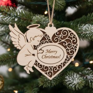 Laser Ornaments Bundle Christmas Angel Designs Custom Holiday