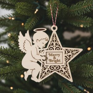 Laser Ornaments Bundle Christmas Angel Designs Custom Holiday