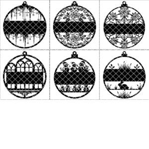 Laser Ornaments Bundle, Personalized Christmas Designs, 6 Pack