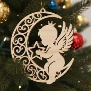 Memorial Ornament Design Bundle, Angel Baby Christmas Remembrance Digital Pack