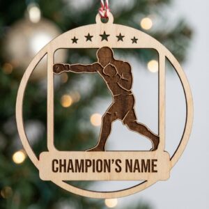 MMA Ornament, Personalized Sports Name Gift, Custom Christmas
