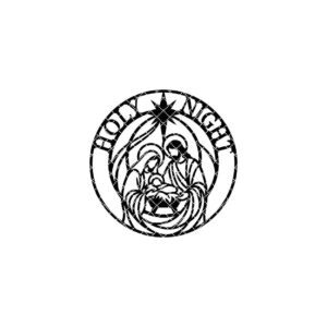 Nativity Door Hanger, Christmas Laser File, Round Christian Manger Scene Sign