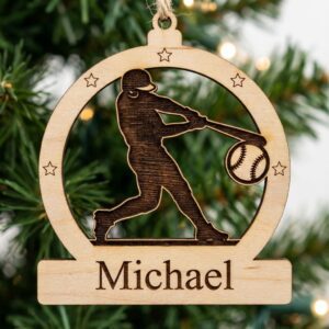 Personalized Baseball Ornament Bundle, Christmas, Custom Name Sport