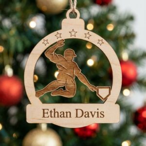 Personalized Baseball Ornament Bundle, Christmas, Custom Name Sport