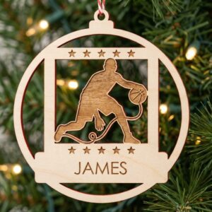 Personalized Basketball Ornament Bundle, 8 Holiday Designs, Custom