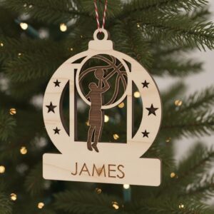 Personalized Basketball Ornament, Custom Name Monogram, Unique Christmas Gift
