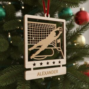 Personalized Christmas Soccer Ornaments, 6 Custom Name Designs