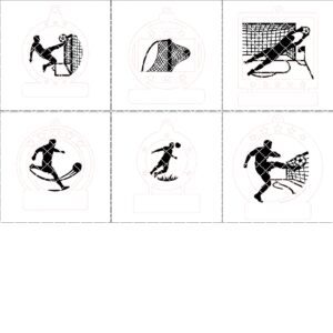 Personalized Christmas Soccer Ornaments, 6 Custom Name Designs