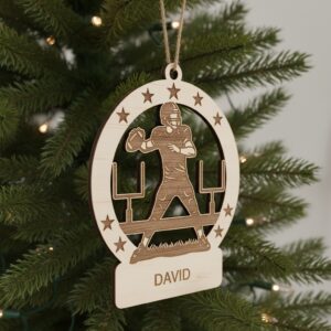Personalized Football Ornament, Custom Name Quarterback, Christmas Gift