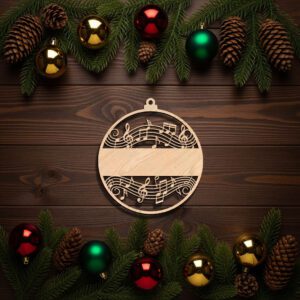Personalized Music Note Ornament, Christmas CNC Design, Digital