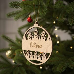 Personalized Snowman Family Ornament, Laser Crafted Christmas Holiday