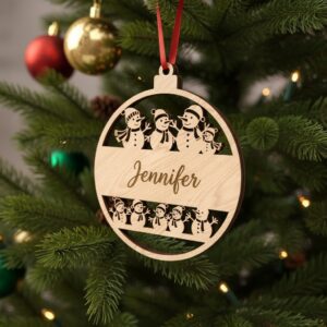 Personalized Snowman Ornament, Custom Name Christmas Decoration