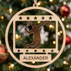 Personalized Tennis Ornament Bundle, Christmas Laser Engraved, Custom