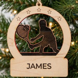 Personalized Tennis Ornament Bundle, Christmas Laser Engraved, Custom