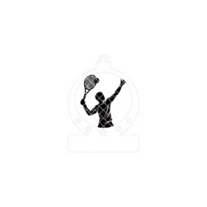 Tennis Ornament Personalized, Christmas Tennis Serve Silhouette Sports