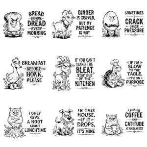 Charcharcuterie Board Laser Engraving Files, Whimsical Farmhouse Animal Designs, Family Name