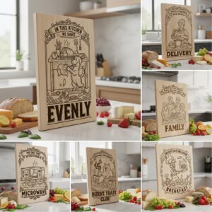 Charcuterie Board Designs Bundle, 20 Funny Vintage Engraving Styles for Woodcraft