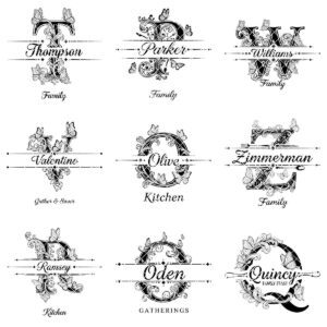 Charcuterie Board Monogram Vintage Alphabet Engraving File for Personalized Kitchen Boards