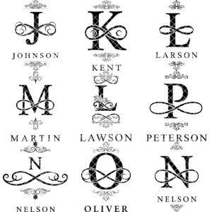 Floral Monogram Alphabet Engraving File for Charcuterie Board, Family Name Design
