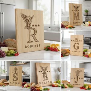 Heraldic Monogram Alphabet Engraving Designs, Lion Crest Family Name Decor