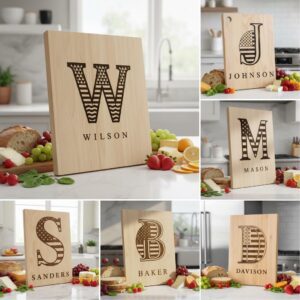 Laser Engraving Alphabet File, Patriotic Monogram, Charcuterie Board Family Name