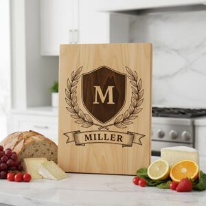 Monogram Alphabet Crest Bundle, Laurel Wreath Designs for Charcuterie Boards, Family Name