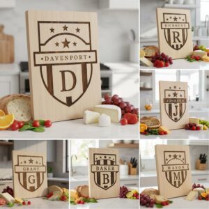 Monogram Alphabet Laser Engraving File Bundle, 52 Designs for Charcuterie Boards, Personalized Gifts