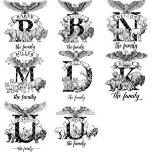 Monogram Engraving Board Bundle, 53 Rustic Designs for Personalized Charcuterie Gifts