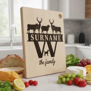 Monogram Farmhouse Animal Bundle, 74 Laser Engraving Designs, Charcuterie Board Files