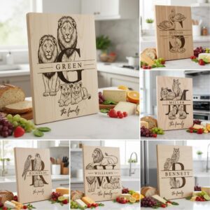 Monogram Swan Laser Engraving Designs, Personalized Charcuterie Board Frames, Family Name