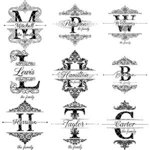 Monogram Vintage Family Name Engraving Designs for Charcuterie and Chopping Boards